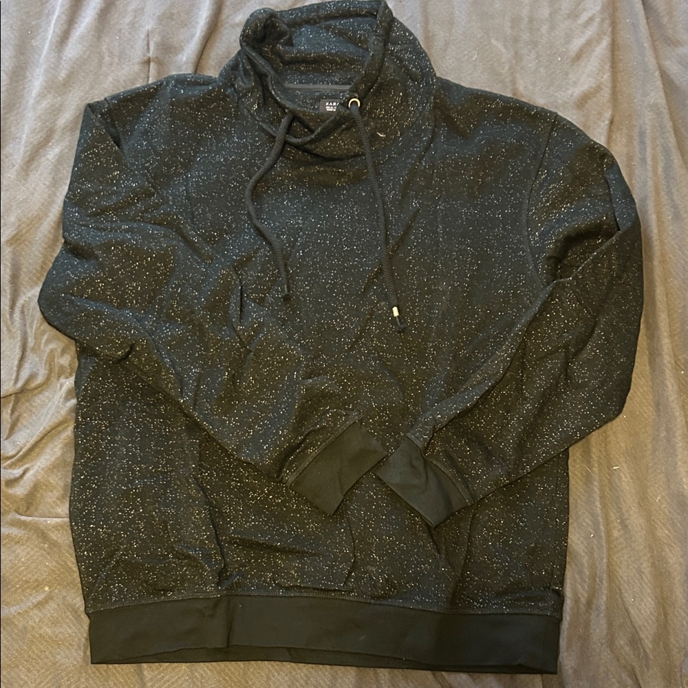 Zara Black cowl neck sweatshirt  with Speckles